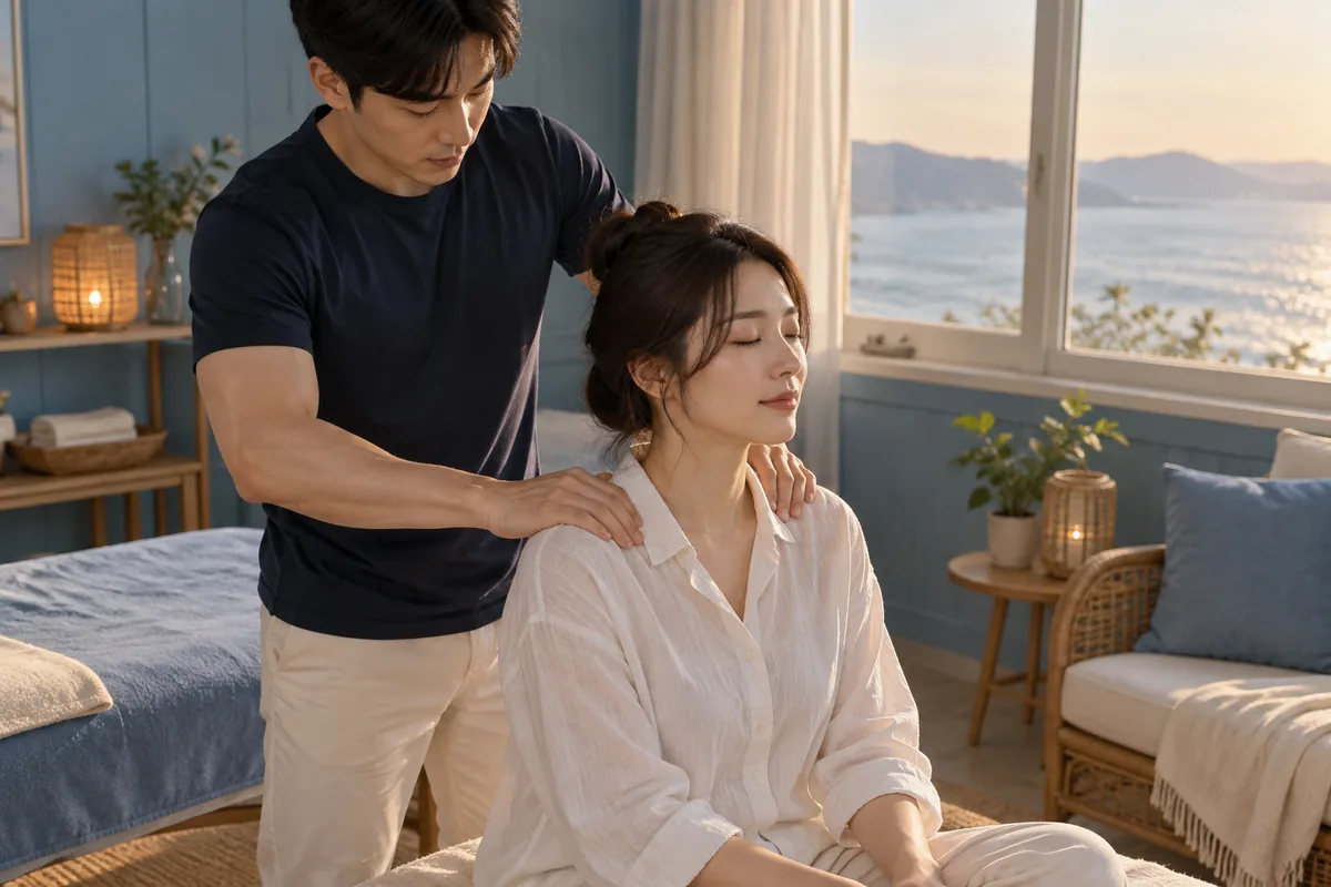 남쌤 안내용 마사지 연출 장면