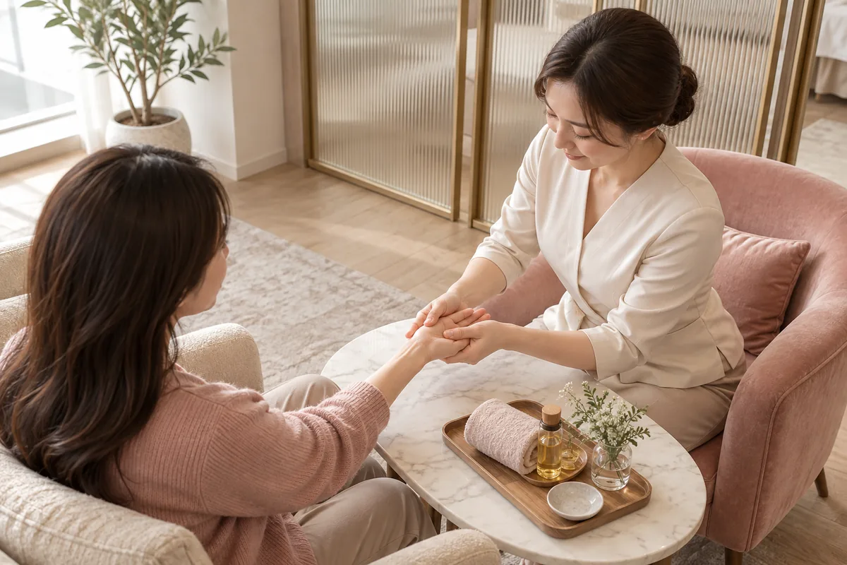 감성힐링 안내용 마사지 연출 장면