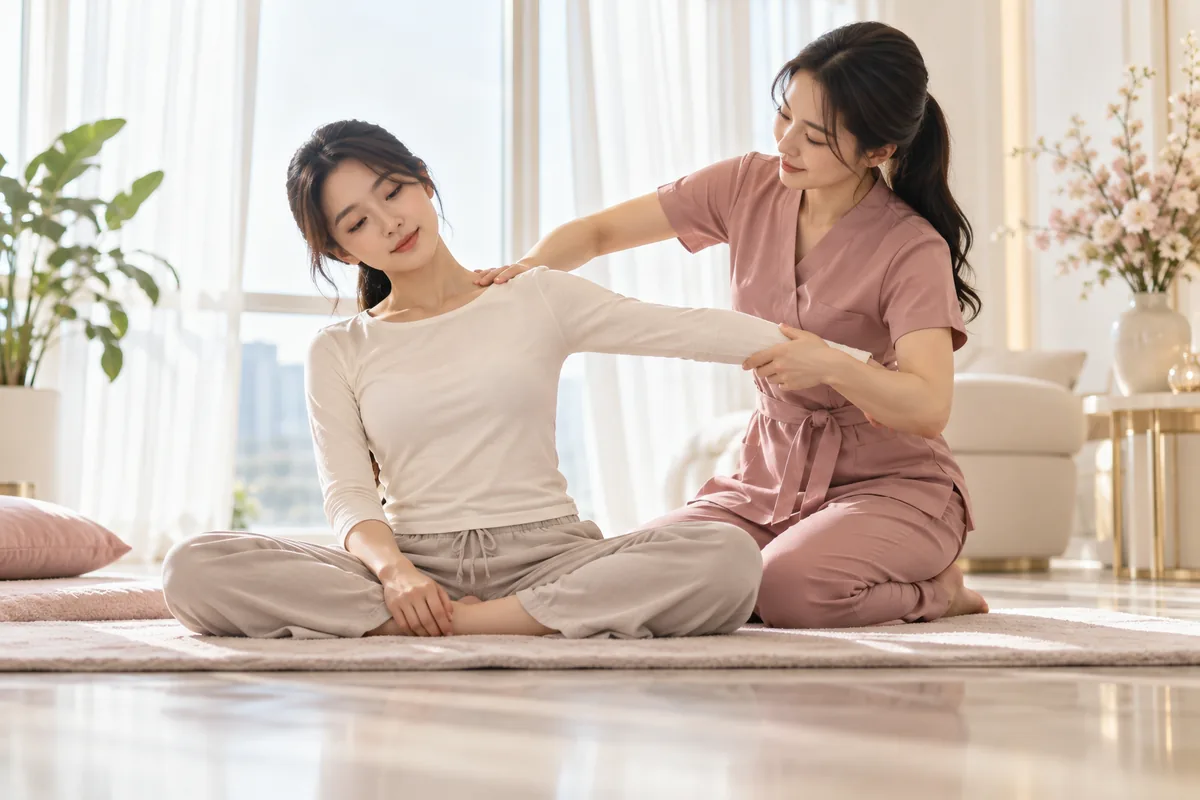 타이마사지 안내용 마사지 연출 장면