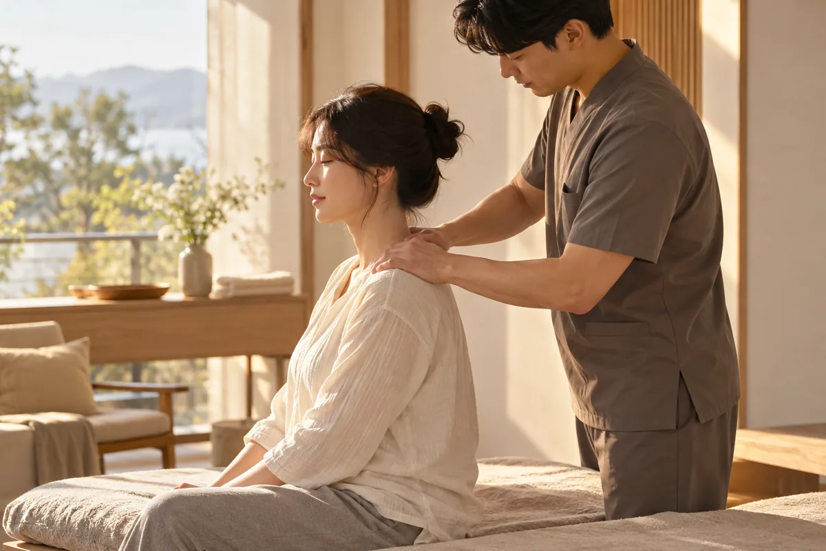남쌤 안내용 마사지 연출 장면