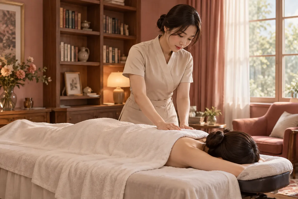 전신혼합 안내용 마사지 연출 장면